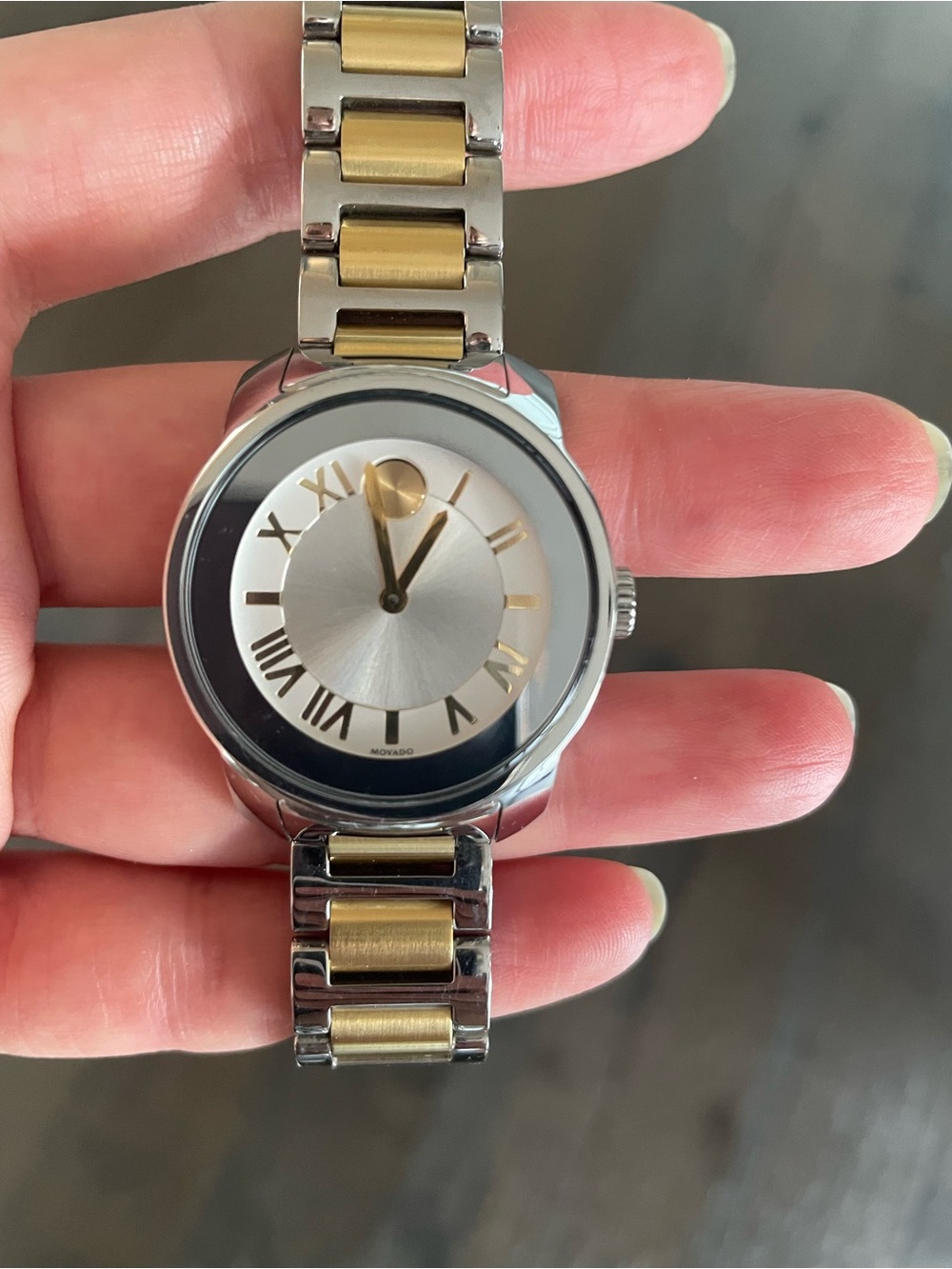 Movado Two-Tone Silver and Gold Dial Bracelet Watch